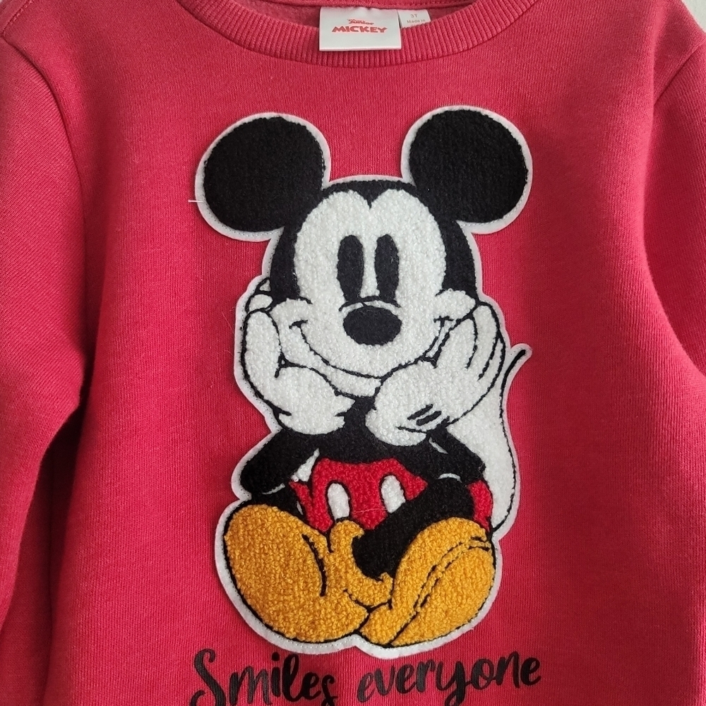 Disney Jr. 3T Mickey Mouse‎ Red Pullover Crewneck Sweatshirt Red - Picture 4 of 9